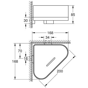 Grohe Selection Corner Shower Tray With Holder - Chrome (41038000) - main image 2