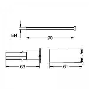 Grohe universal extension set 2-handle thermostats, 25mm (14058000) - main image 2