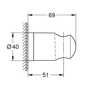 Grohe Vitalio Universal Wall Shower Head Holder - Chrome (27958001) - main image 2