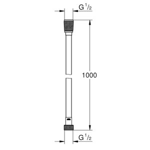 Grohe Vitalioflex Silver Long-Life 1m Shower Hose - Chrome (22111000) - main image 2