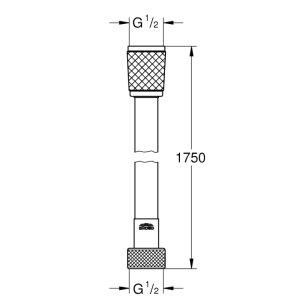 Grohe Vitalioflex Trend 1.75m Shower Hose - Chrome (28742002) - main image 2