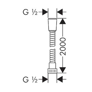 Hansgrohe 2.00m Metaflex shower hose - chrome (28264000) - main image 2