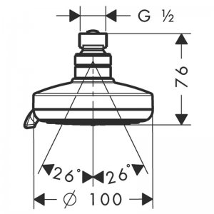 Hansgrohe Croma 100 overhead shower Multi - chrome (27443000) - main image 2