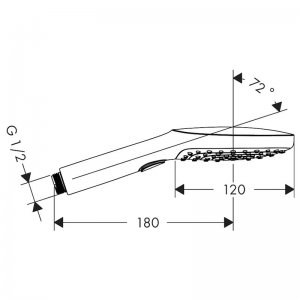 hansgrohe Raindance Select E 120 3 Spray Shower Head - Polished Gold Optic (26520990) - main image 2