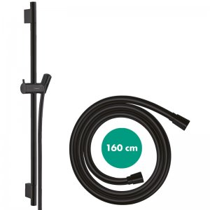 hansgrohe Unica Shower Rail S Puro - 65cm with Shower Hose - Matt Black (28632670) - main image 2