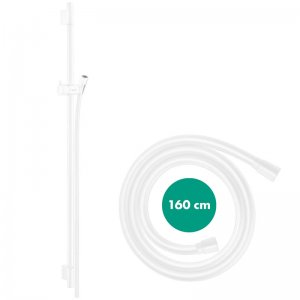 hansgrohe Unica Shower Rail S Puro - 65cm with Shower Hose - Matt White (28632700) - main image 2