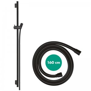 hansgrohe Unica Shower Rail S Puro - 90cm with Shower Hose - Matt Black (28631670) - main image 2