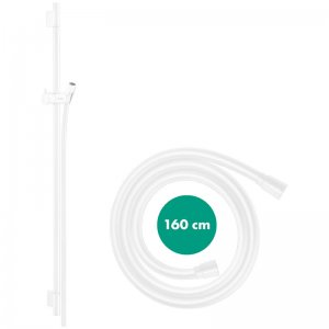 hansgrohe Unica Shower Rail S Puro - 90cm with Shower Hose - Matt White (28631700) - main image 2