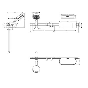 Hansgrohe WallStoris EcoSmart Bundle 3jet  - Matt Black (24291670) - main image 2