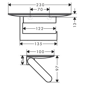 Hansgrohe WallStoris Toilet Paper Holder With Shelf - Matt White (27928700) - main image 2