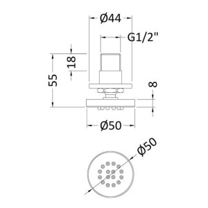 Hudson Reed Round Body Jet - Chrome (A355) - main image 2