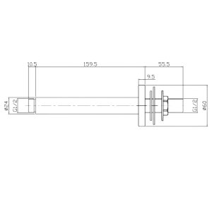 Hudson Reed Round Ceiling Arm - Chrome (ARM15) - main image 2