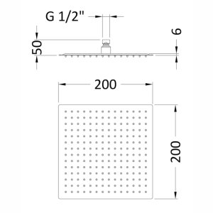 Hudson Reed Square Fixed Shower Head - Chrome (A3088) - main image 2