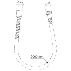 Ideal Standard Idealrain Metalflex 2m Shower Hose (BF200AA) - main image 2