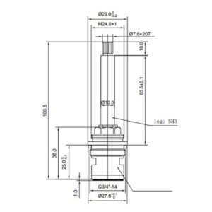 Inventive Creations Left Hand Opening Flow Cartridge - 3/4" (SH3L) - main image 2