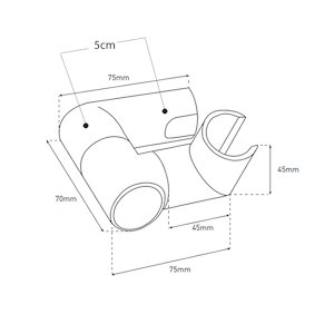 MX Oval adjustable fixed wall bracket - chrome (RHH) - main image 2