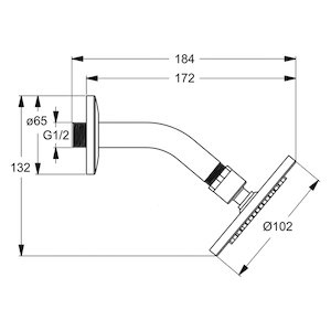 Trevi Idealrain S1 Rainshower 100mm shower head and arm (B9436AA) - main image 2