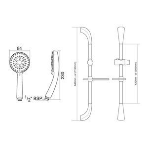 Triton Conor/Lara shower fittings kit - white/chrome (TSKFCONLARWC) - main image 2