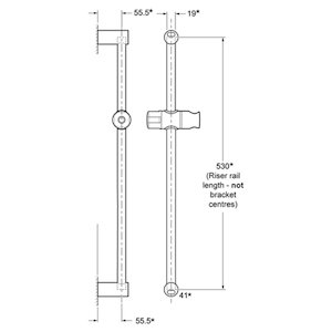 Triton Aaron Shower Rail Set - White/Chrome (Aaron) - main image 2