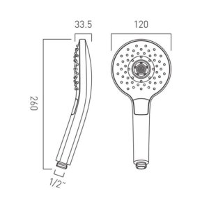 Vado Ora Round 3 Function Handset - Chrome (ORA-HANDSET-DB-RO-CP) - main image 2