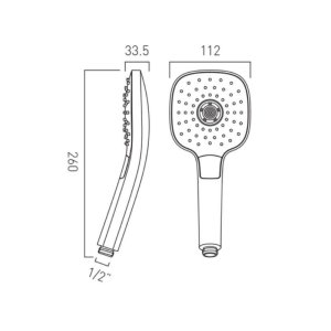 Vado Ora Square 3 Function Handset - Chrome (ORA-HANDSET-DB-SQ-CP) - main image 2