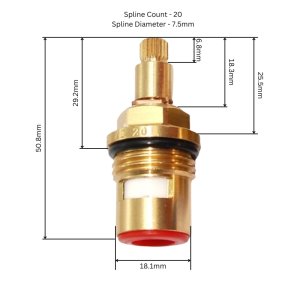 Bristan flow cartridge - pair (VS01-C20) - main image 3