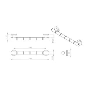 Croydex 485mm Grab 'N' Grip Straight Grab Bar - Chrome (AP530641) - main image 3