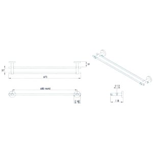 Croydex Flexi-Fix Britannia Double Towel Rail - Chrome (QM582941) - main image 3