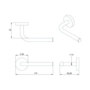 Croydex Flexi-Fix Britannia Toilet Roll Holder - Chrome (QM581141) - main image 3