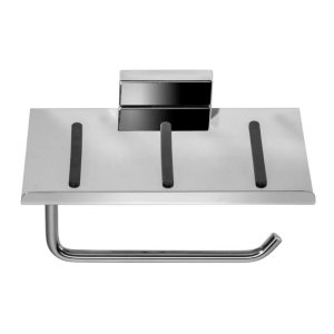 Croydex Flexi-Fix Chester Toilet Roll Holder with Anti-Slip Shelf - Chrome (QM444541) - main image 3