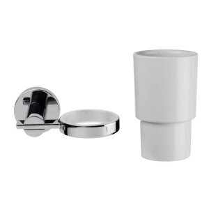 Croydex Flexi-Fix Metra Tumbler and Holder - Chrome (QM541841) - main image 3