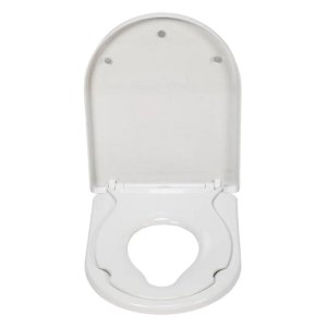 Croydex Hilier Stick 'N' Lock D-Shaped Toilet Seat - White (WL112322H) - main image 3