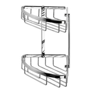 Croydex Slimline Aluminium Two Tier Corner Basket - Chrome (QM783841) - main image 3