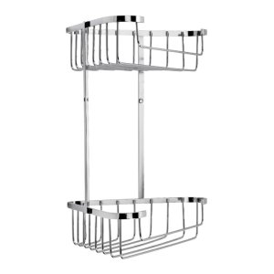 Croydex Stainless Steel Large Two Tier Corner Basket - Chrome (QM393841) - main image 3