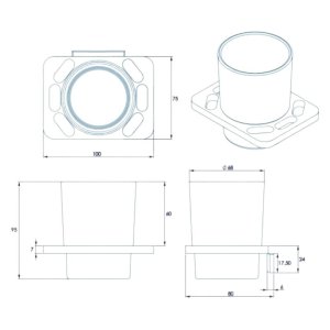 Croydex Sutton Tumbler and Holder - Chrome (QM731841) - main image 3