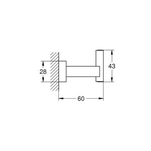 Grohe Essentials Cube Robe Hook - Chrome (40511001) - main image 3