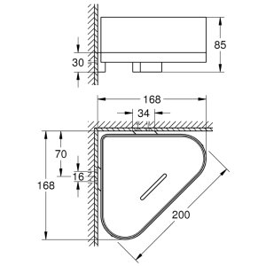 Grohe Selection Corner Shower Tray With Holder - Brushed Cool Sunrise (41038GN0) - main image 3