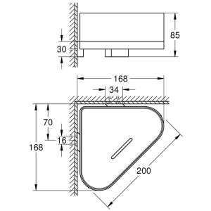 Grohe Selection Corner Shower Tray With Holder - Brushed Hard Graphite (41038AL0) - main image 3