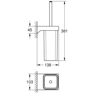 Grohe Selection Cube Toilet Brush Set - Chrome (40857000) - main image 3