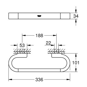 Grohe Selection Grip Bar - Brushed Hard Graphite (41064AL0) - main image 3