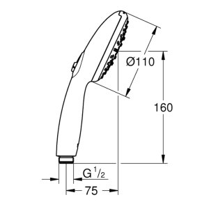 Grohe Vitalio Start 110 3 Spray Shower Head - Chrome (26031001) - main image 3