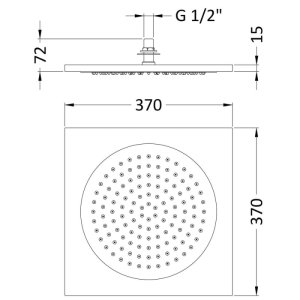 Hudson Reed 370mm Ceiling Tile Shower Head - Chrome (HEAD81) - main image 3