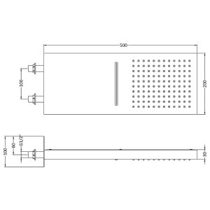 Hudson Reed Rectangular Shower Head With Water Blade - Chrome (HEAD48) - main image 3