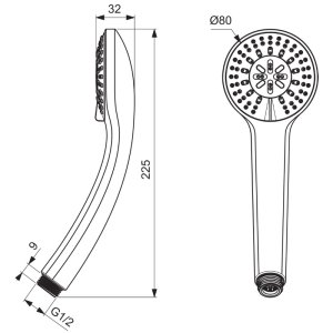 Ideal Standard Idealrain S3 handspray 80mm three function (B9401AA) - main image 3