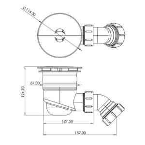 Top-Fix 1/2" (90mm) Shower Tray Waste with Elbow SHW-TOP-01-CH - Chrome (TFIXSW1) - main image 3