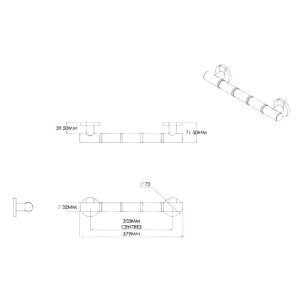 Croydex 380mm Grab 'N' Grip Straight Grab Bar- Chrome (AP530541) - main image 4