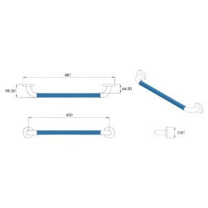 Croydex 600mm Stainless Steel Grab Bar With Anti-Slip Grip - Chrome (AP500741) - main image 4