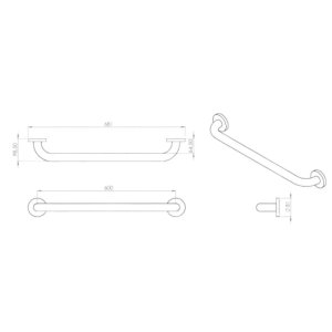 Croydex 600mm Stainless Steel Straight Grab Bar - Chrome (AP501241) - main image 4