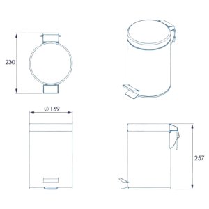 Croydex Britannia Three Litre Pedal Bin - Chrome (QA107205) - main image 4