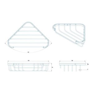 Croydex Corner Soap Dish - Mild Steel (QM260941) - main image 4